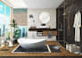 design modern bathroom interior with 3d rendering